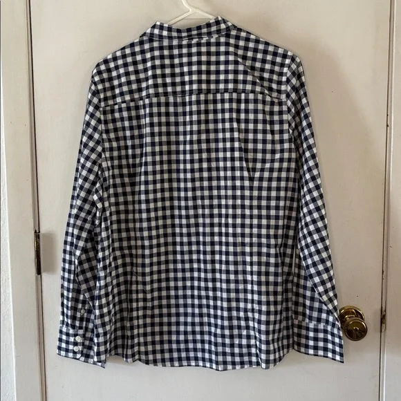 J Crew navy white gingham long sleeve button down cotton shirt Size XXL - Picture 9 of 9